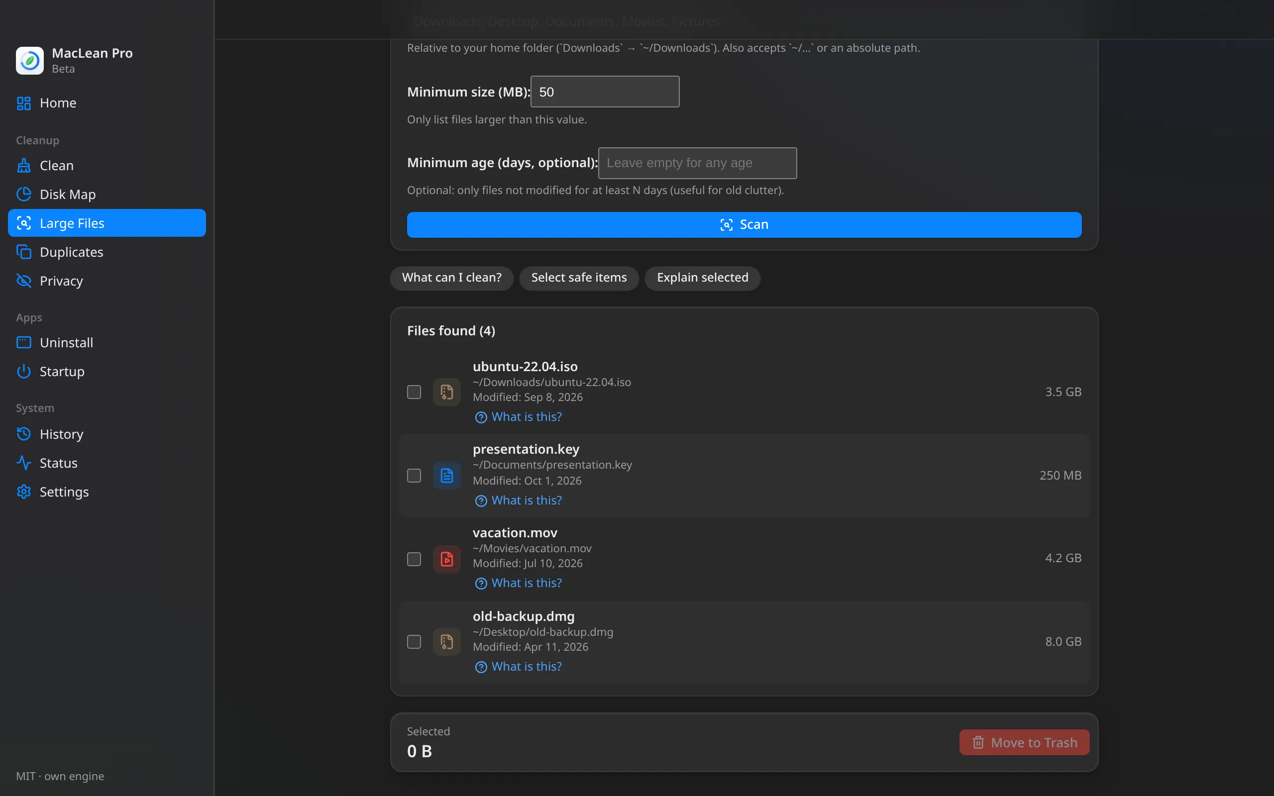 MacLean Pro — Large Files