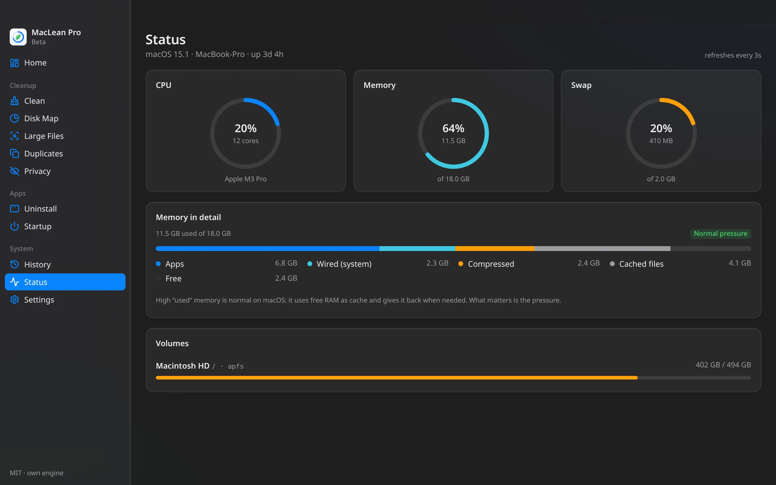 MacLean Pro — Live status
